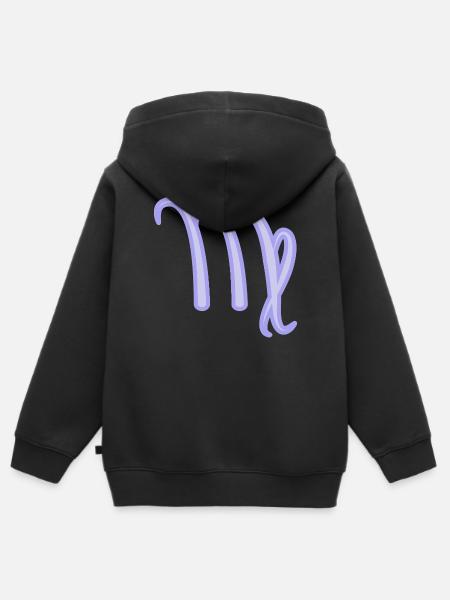 Jungfrau Sternzeichen Pastel Lila - Kinder Premium Organic Zip Hoodie - Schwarz