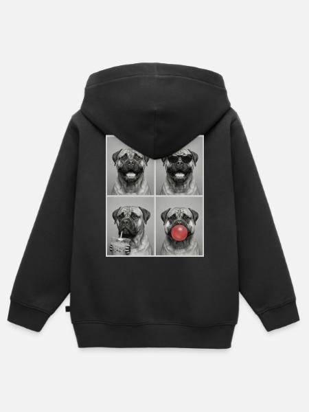 Hunde Bullmastiff Hund - Kinder Premium Organic Zip Hoodie - Schwarz