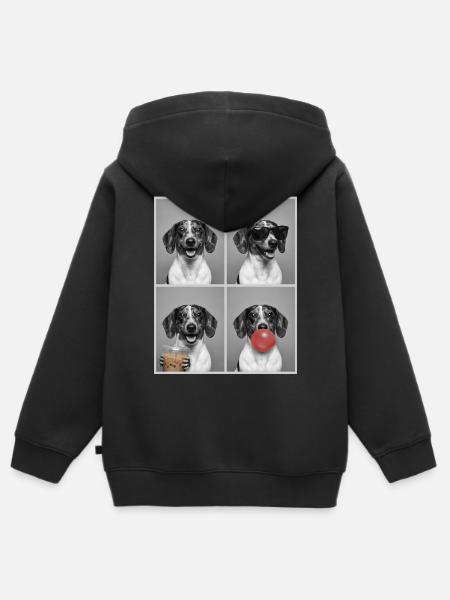 Hunde Dackel Hund - Kinder Premium Organic Zip Hoodie - Schwarz