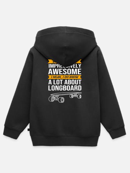 Longboard Longboarder Longboarding - Kinder Premium Organic Zip Hoodie - Schwarz