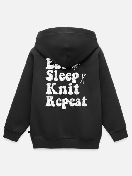 Eat Sleep Knit Repeat - Kinder Premium Organic Zip Hoodie - Schwarz