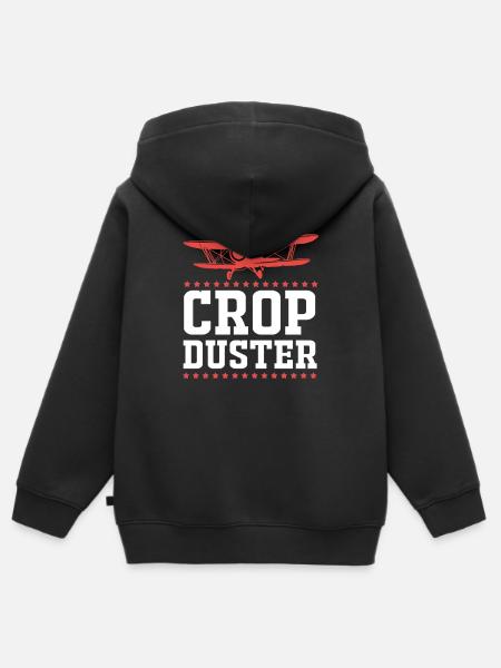 Crop Duster Flugzeug Pilot Geschenk - Kinder Premium Organic Zip Hoodie - Schwarz