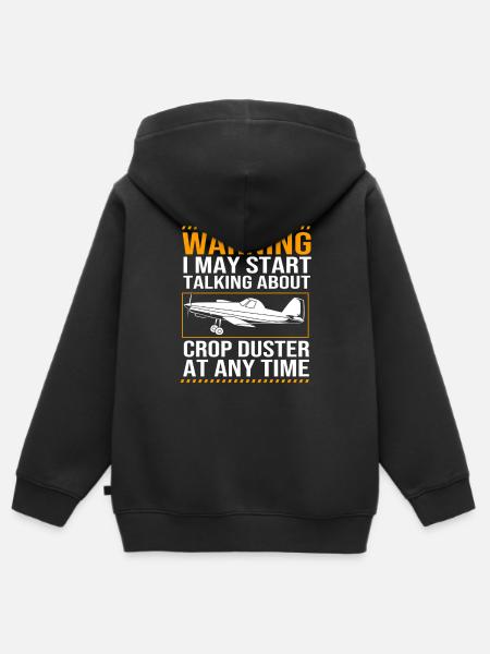 Crop Duster Flugzeug Pilot Geschenk - Kinder Premium Organic Zip Hoodie - Schwarz