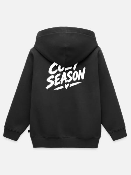 COZY SEASON - Kinder Premium Organic Zip Hoodie - Schwarz