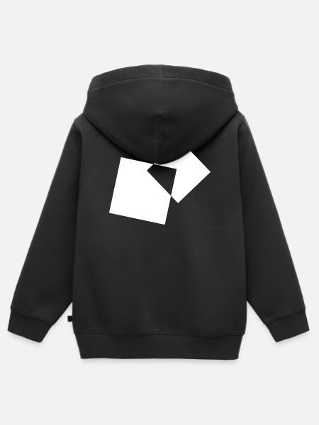 Geometrische Überlappungsquadrate - Kinder Premium Organic Zip Hoodie - Schwarz