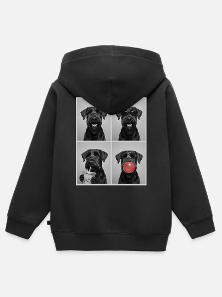 Hunde Riesenschnauzer Hund - Kinder Premium Organic Zip Hoodie - Schwarz