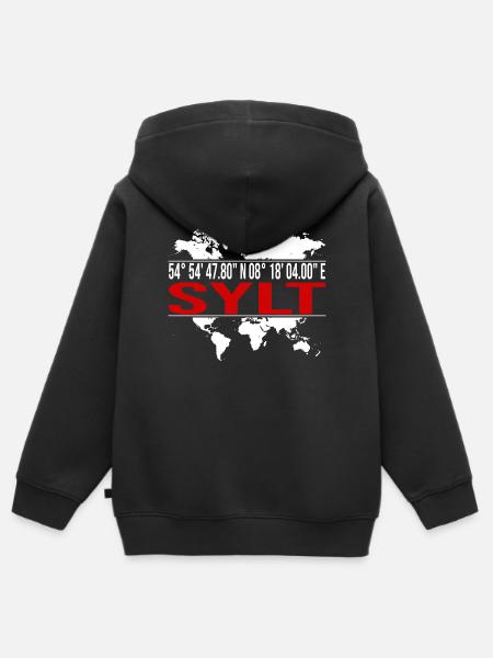 Sylt - Kinder Premium Organic Zip Hoodie - Schwarz