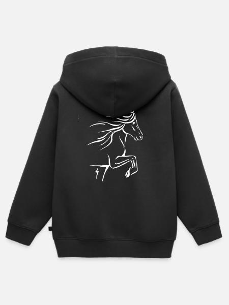 Tolter_Outline_Weiss - Kinder Premium Organic Zip Hoodie - Schwarz