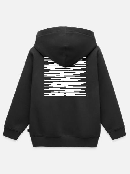 Design mit geometrischen Linien - Kinder Premium Organic Zip Hoodie - Schwarz
