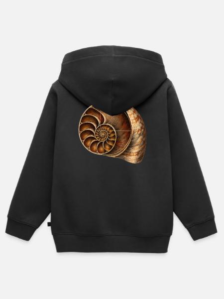 Fibonacci Spirale - Kinder Premium Organic Zip Hoodie - Schwarz