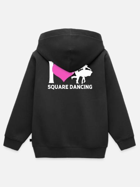 Square Dance - Kinder Premium Organic Zip Hoodie - Schwarz