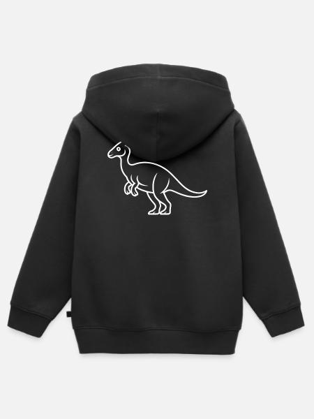 Linien Dino Silhouette - Kinder Premium Organic Zip Hoodie - Schwarz