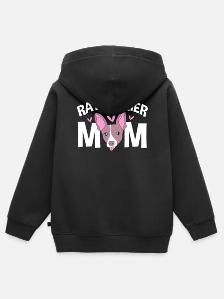 Rat Terrier - Kinder Premium Organic Zip Hoodie - Schwarz