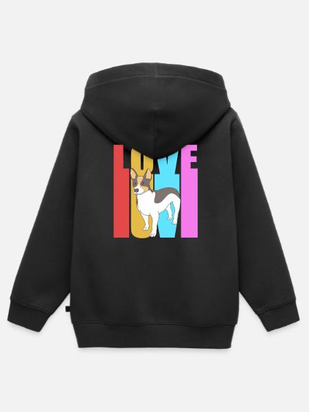 Rat Terrier - Kinder Premium Organic Zip Hoodie - Schwarz