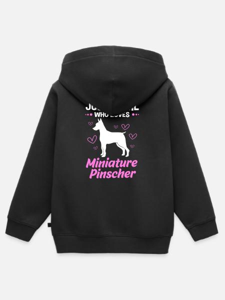 Zwergpinscher - Kinder Premium Organic Zip Hoodie - Schwarz