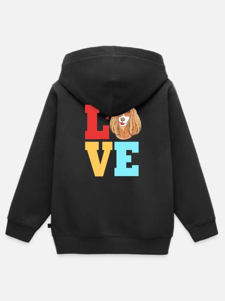 Cocker Spaniel - Kinder Premium Organic Zip Hoodie - Schwarz