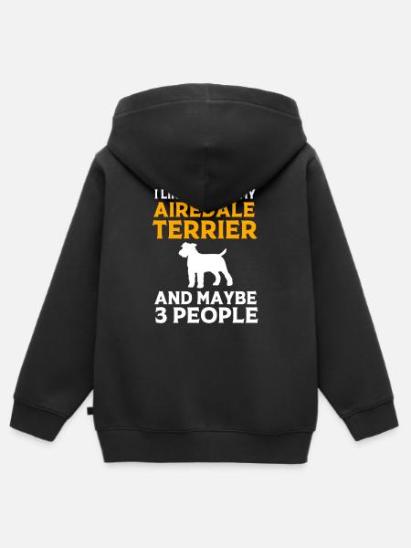Airedale Terrier - Kinder Premium Organic Zip Hoodie - Schwarz