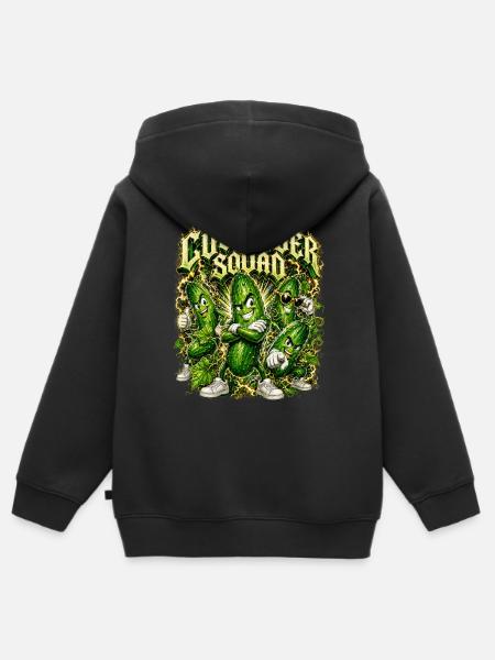 Gurke - Kinder Premium Organic Zip Hoodie - Schwarz