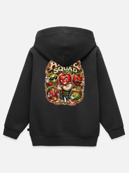Apfel - Kinder Premium Organic Zip Hoodie - Schwarz