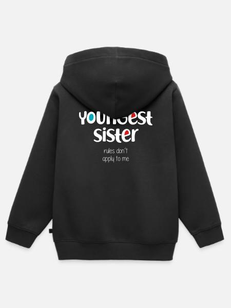 jüngste Schwester - Kinder Premium Organic Zip Hoodie - Schwarz