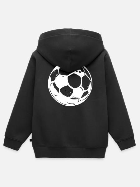 Fußball - Kinder Premium Organic Zip Hoodie - Schwarz