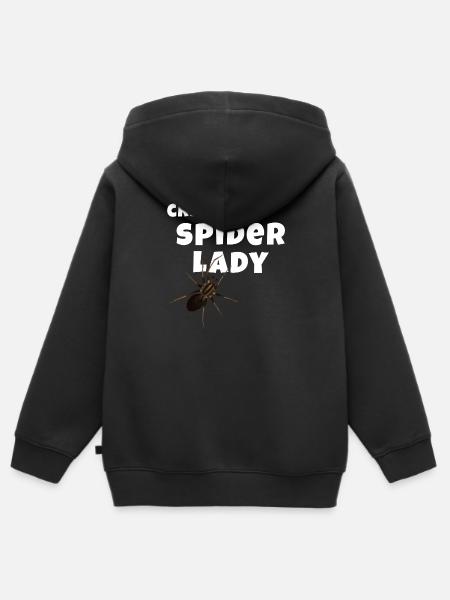 Crazy Spider Lady - Spinnen Liebhaberin - Kinder Premium Organic Zip Hoodie - Schwarz