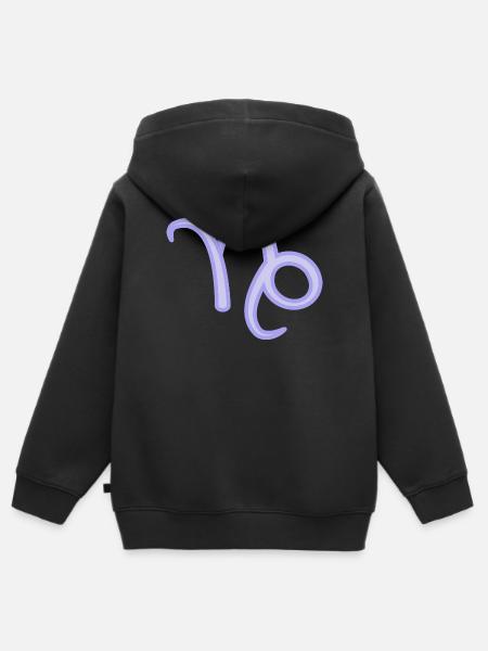 Steinbock Tierkreiszeichen Pastel Lila - Kinder Premium Organic Zip Hoodie - Schwarz