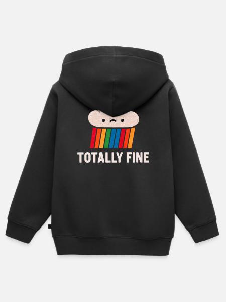 Regenbogen-Muffin mit Wolkenkopf - Kinder Premium Organic Zip Hoodie - Schwarz