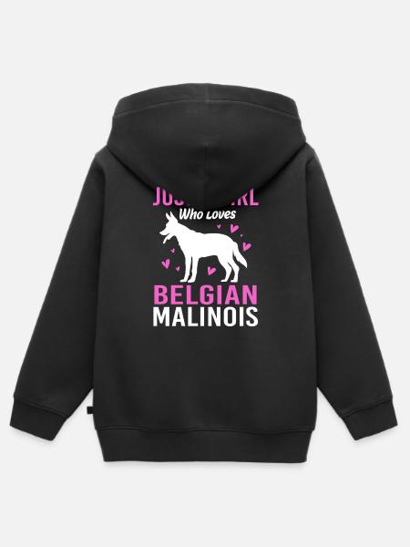 Belgischer Malinois - Kinder Premium Organic Zip Hoodie - Schwarz