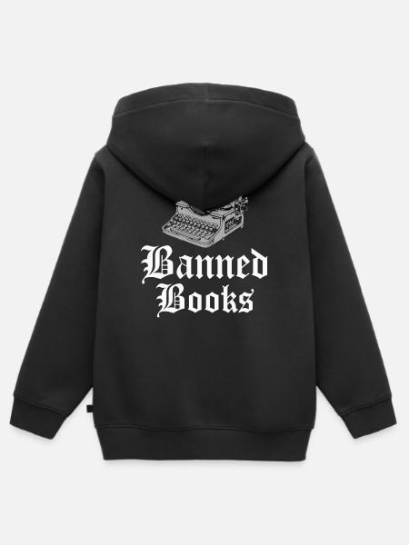 Verbotene Bücher Schreibmaschinen-Tee - Kinder Premium Organic Zip Hoodie - Schwarz