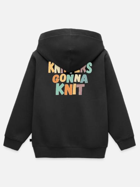 Stricken - Knitters gonna knit - Kinder Premium Organic Zip Hoodie - Schwarz