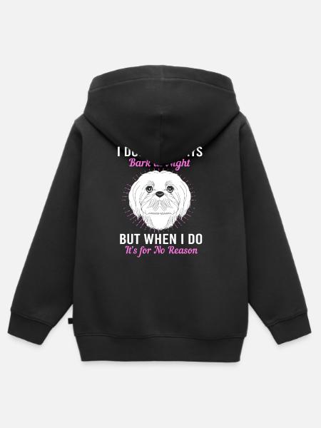 Lhasa Apso - Kinder Premium Organic Zip Hoodie - Schwarz