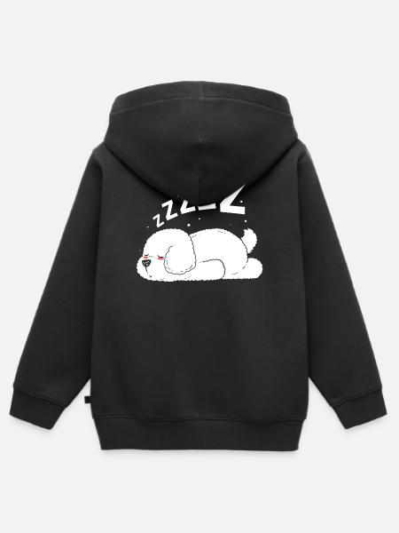 Bichon Frise Hund - Kinder Premium Organic Zip Hoodie - Schwarz