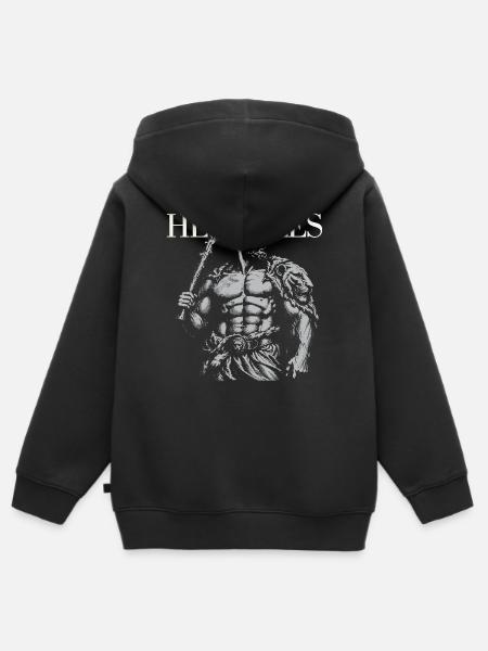 Herkules' mythische Stärke-Silhouette - Kinder Premium Organic Zip Hoodie - Schwarz