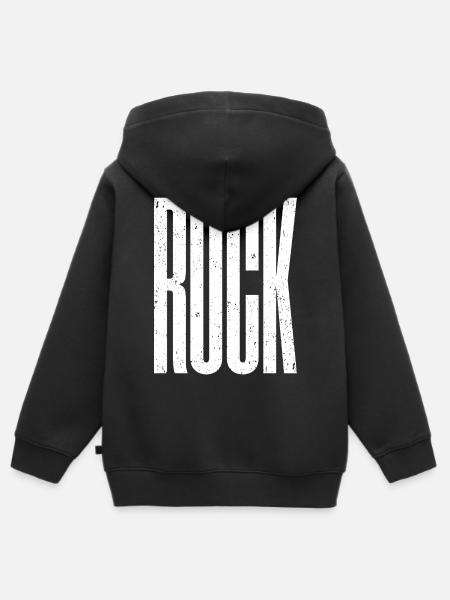 Rock Bold Distressed Typografie - Kinder Premium Organic Zip Hoodie - Schwarz