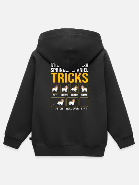 Springer Spaniel - Kinder Premium Organic Zip Hoodie - Schwarz