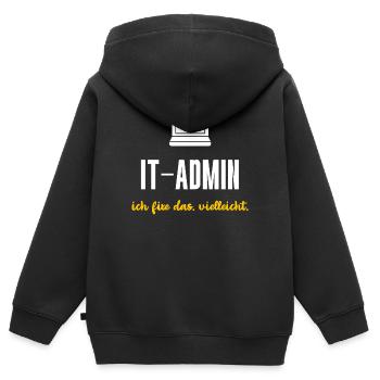 IT-Admin Geschenk Ich fixe das vielleicht - Kinder Premium Organic Zip Hoodie - Schwarz - Hinten - AI Model Kid Male (0cm)