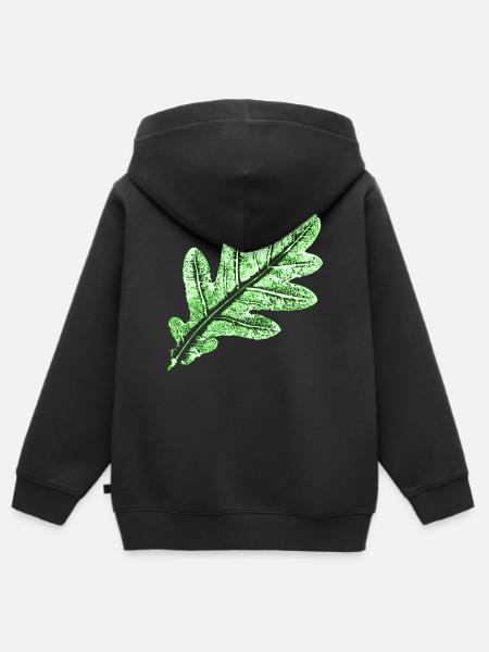 Eichenblatt / Blätter Botanik & Natur Design - Kinder Premium Organic Zip Hoodie - Schwarz