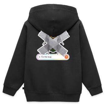 NOAI-Bug - Kinder Premium Organic Zip Hoodie - Schwarz - Hinten - AI Model Kid Male (0cm)