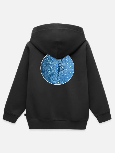 Sternzeichen: Skorpion - Kinder Premium Organic Zip Hoodie - Schwarz