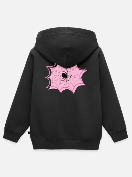 Spinne - Kinder Premium Organic Zip Hoodie - Schwarz