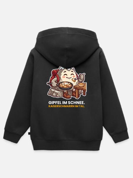 Gipfel im Schnee Kaiserschmarrn - Kinder Premium Organic Zip Hoodie - Schwarz