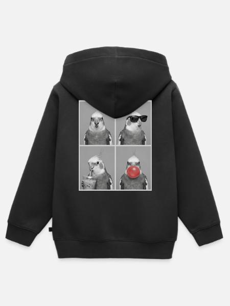 Nymphensittiche Nymphensittich - Kinder Premium Organic Zip Hoodie - Schwarz