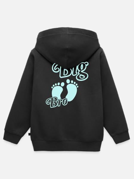 Großer Bruder mit Babyfüßen - Kinder Premium Organic Zip Hoodie - Schwarz