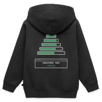 Christmas Tree Loading - Kinder Premium Organic Zip Hoodie - Schwarz - Hinten - AI Model Kid Male (0cm)
