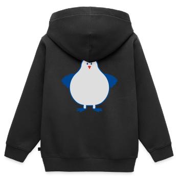 fette henne - Kinder Premium Organic Zip Hoodie - Schwarz - Hinten - AI Model Kid Male (0cm)