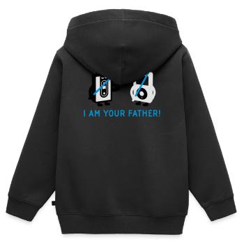 darth vader vs pod - Sweat Premium à capuche zippé enfant bio - noir - Dos - AI Model Kid Male (0cm)