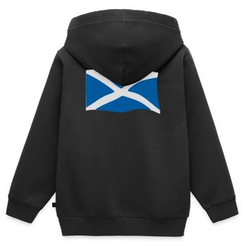 Schottland Fahne - Kinder Premium Organic Zip Hoodie - Schwarz - Hinten - AI Model Kid Male (0cm)