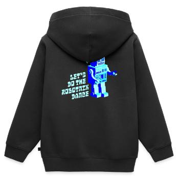 robotnik dance - old school robots - Kinder Premium Organic Zip Hoodie - Schwarz - Hinten - AI Model Kid Male (0cm)