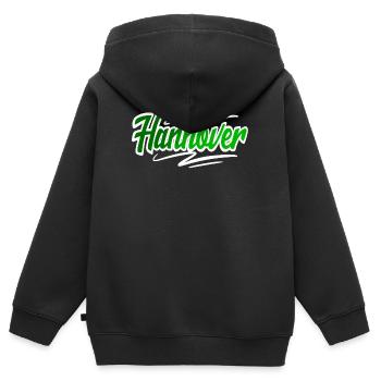 Hannover - Kinder Premium Organic Zip Hoodie - Schwarz - Hinten - AI Model Kid Male (0cm)